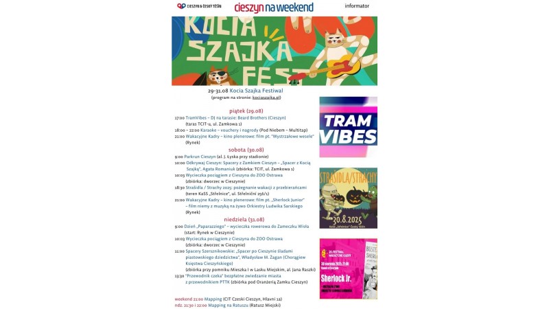 rozpiska weekendowa (mat. UM Cieszyn)